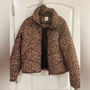 Vans Leopard print puffer coat NWOT